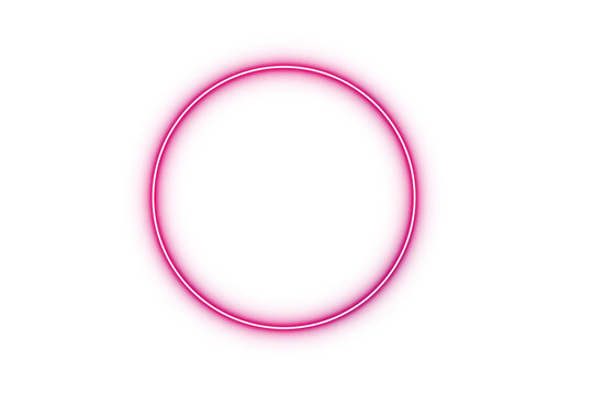 Pink neon circle with a glowing effect, perfect as a design element or decorative frame
