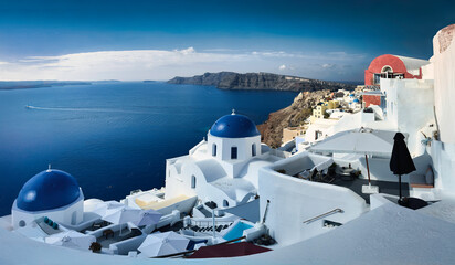 Santorini Churches above the sea