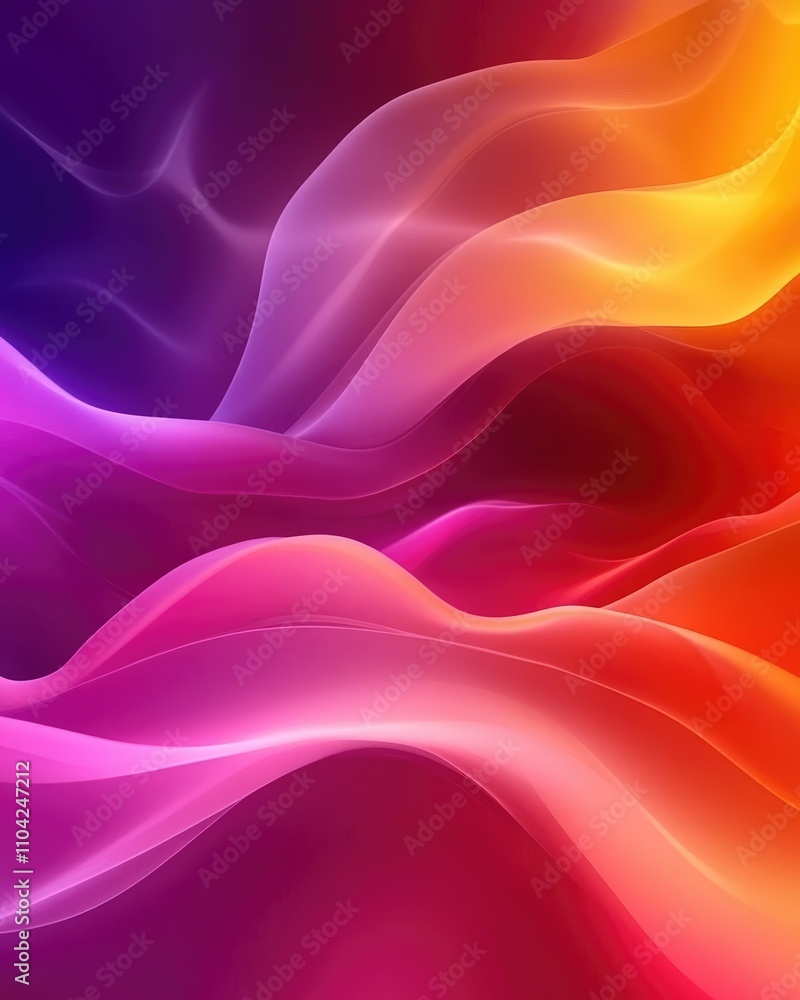 Poster colors blend and swirl in a captivating display of motion, creating fluid waves of vivid pinks, purp