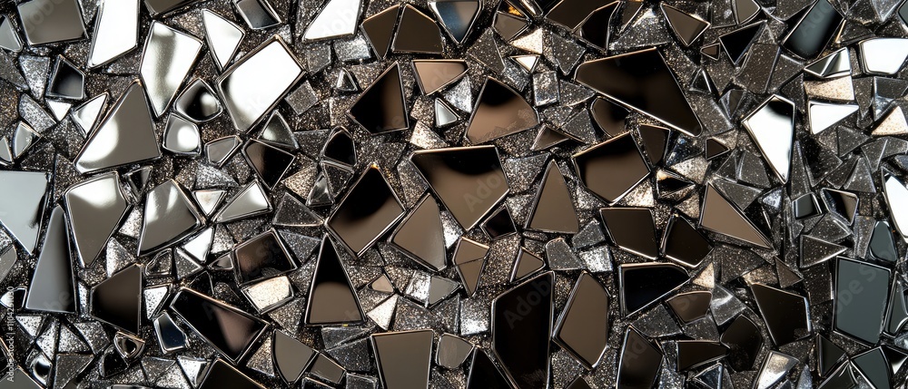 Poster intricate shards of mirror create a captivating mosaic, reflecting light in diverse patterns. the ar