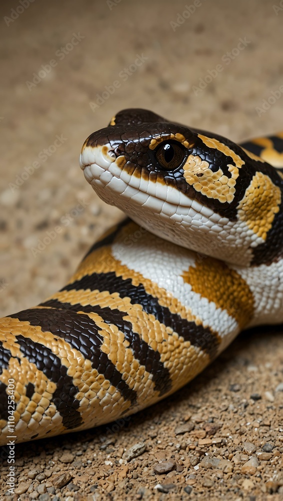 Poster ball python snake resting.