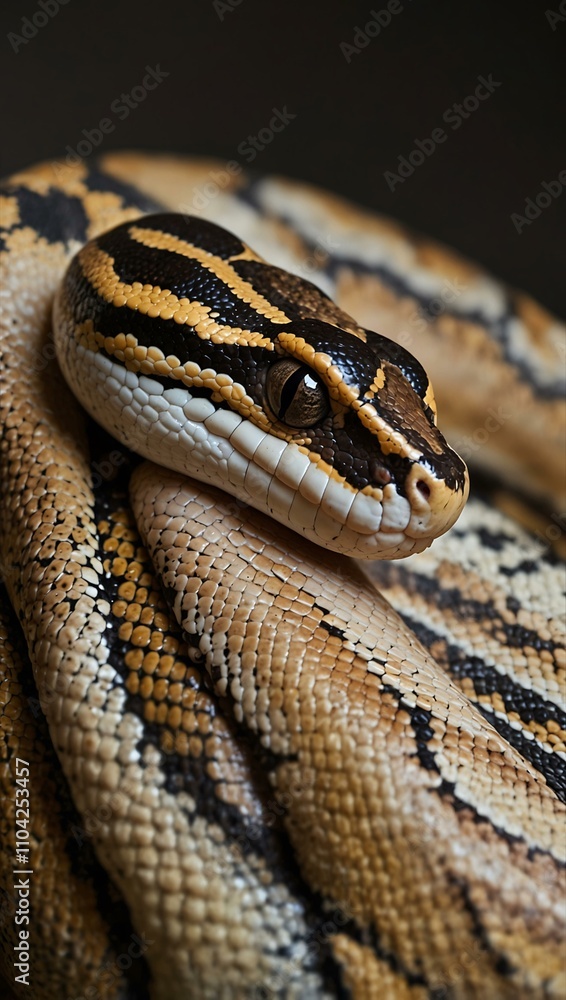 Poster Ball Python snake resting.