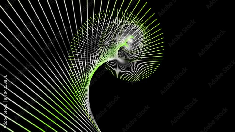 Aufkleber futuristic eco video animation with particle stripe object in slow motion, 4096x2304 loop 4k