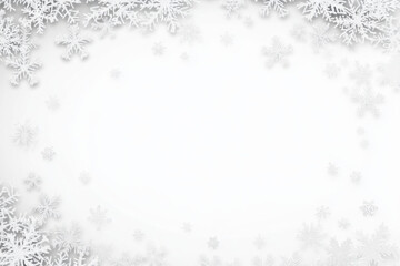 white snowflakes border frame isolated on white or transparent png
