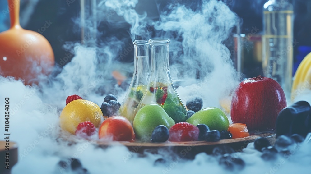 Poster a molecular gastronomy lab where flavors are deconstructed into pure concept studied by scientists w