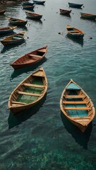 Obraz premium Banka boats floating on the sea.