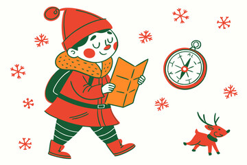 Obraz premium Funny Christmas Blizzard Beamer: Holiday Car Comedy in White