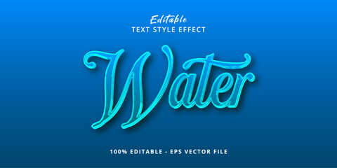 Water liquid blue 3d editable text effect
