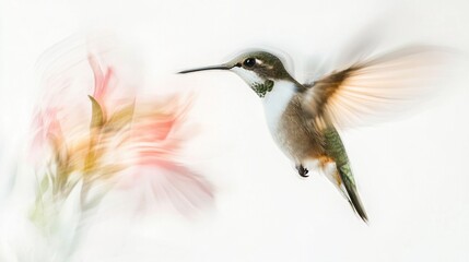 Fototapeta premium Hummingbird in Flight, Nature's Grace in Motion