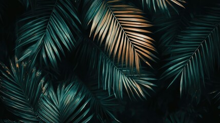 Aesthetic tropical leaves background. Luxury natural bananas, monstera, palm leaves botanical wallpaper.