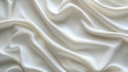 Obraz premium A luxurious, flowing white silk fabric, characterized by its smooth texture and delicate sheen, creating an elegant and soft aesthetic, perfect for sophisticated designs and styling.
