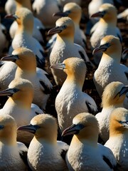 Obraz premium Basstölpel gannets on Helgoland (duplicate, reformulated).