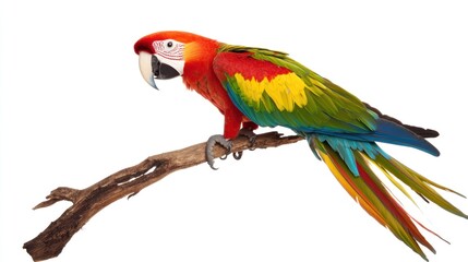 Obraz premium Vibrant Scarlet Macaw Perched on a Branch