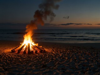 Beach bonfires.