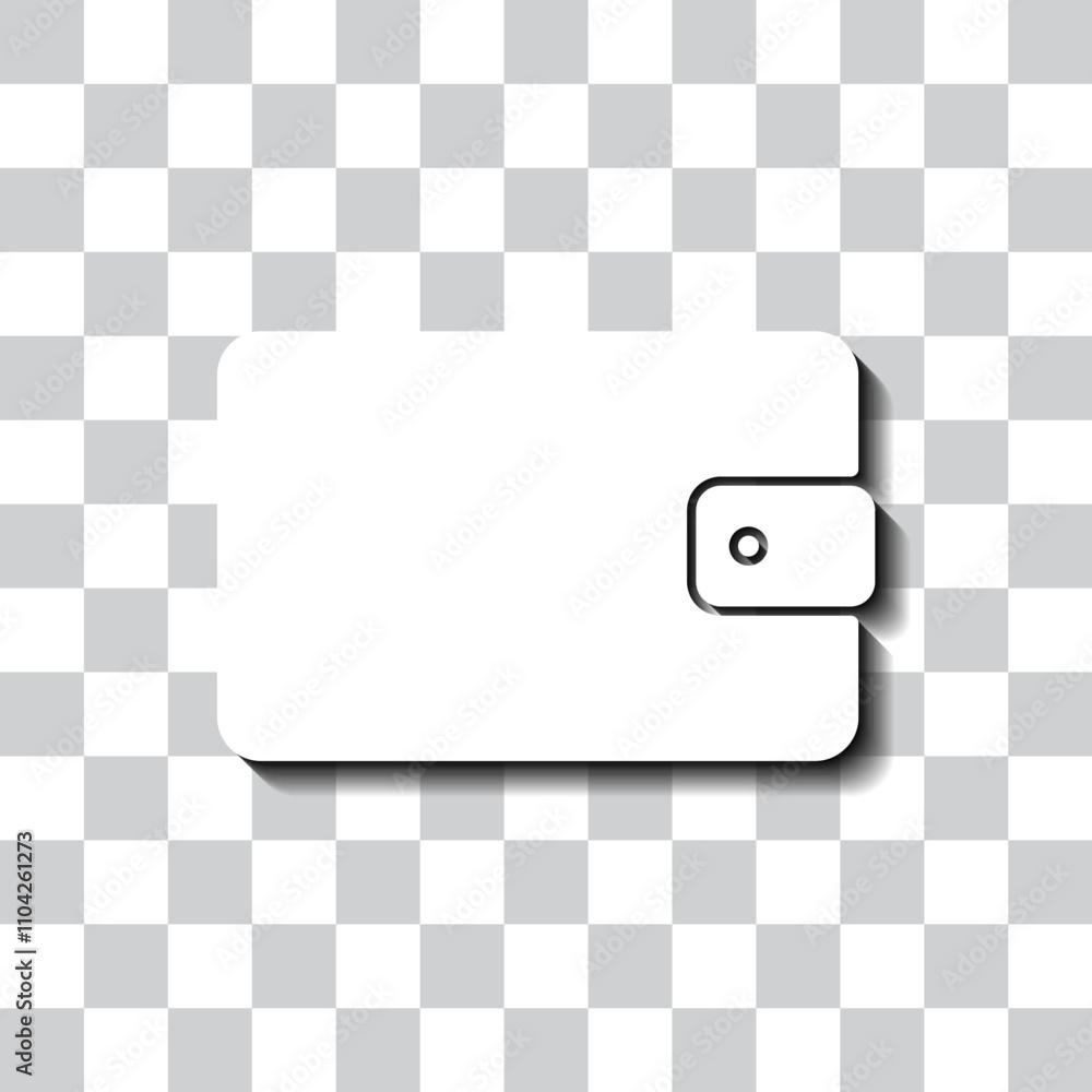 Poster purse simple icon vector. flat design. white with shadow on transparent grid
