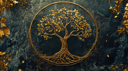 Beautiful tree of life, sacred symbol. Individuality, prosperity and growth concept. Digital art.