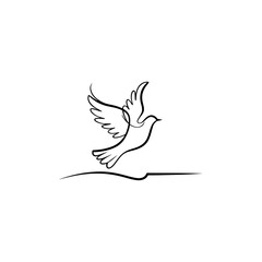 Beautiful bird flying Silhouette vector illustration, Silhouette of single simple flying Bird side view front view, Sketch of Bird Outline Design