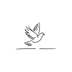 Beautiful bird flying Silhouette vector illustration, Silhouette of single simple flying Bird side view front view, Sketch of Bird Outline Design