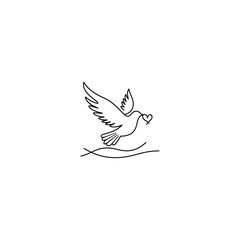 Beautiful bird flying Silhouette vector illustration, Silhouette of single simple flying Bird side view front view, Sketch of Bird Outline Design
