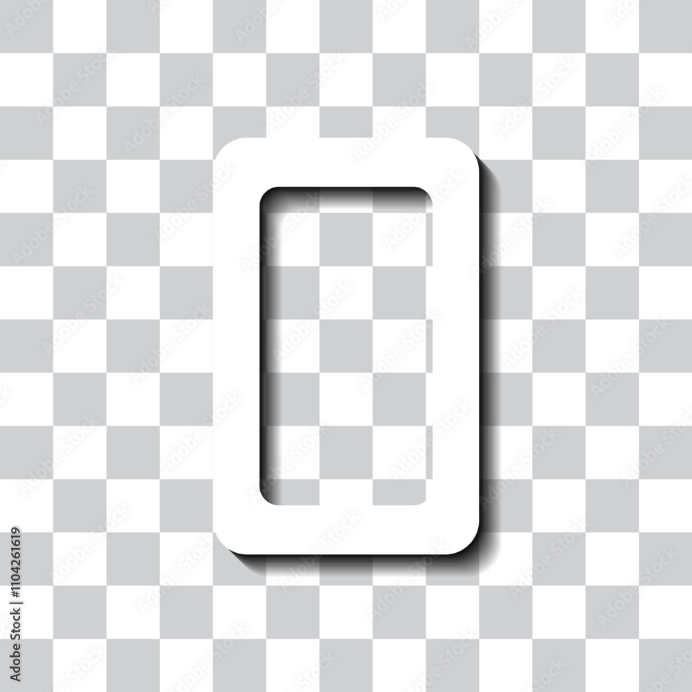 Poster number zero, numeral simple icon vector. flat design. white with shadow on transparent grid