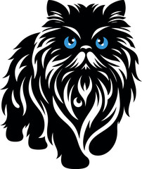 The Persian cat silhouettes graceful design aesthetic.