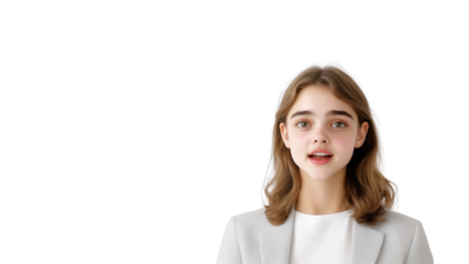 Businesswoman confidently delivering a presentation