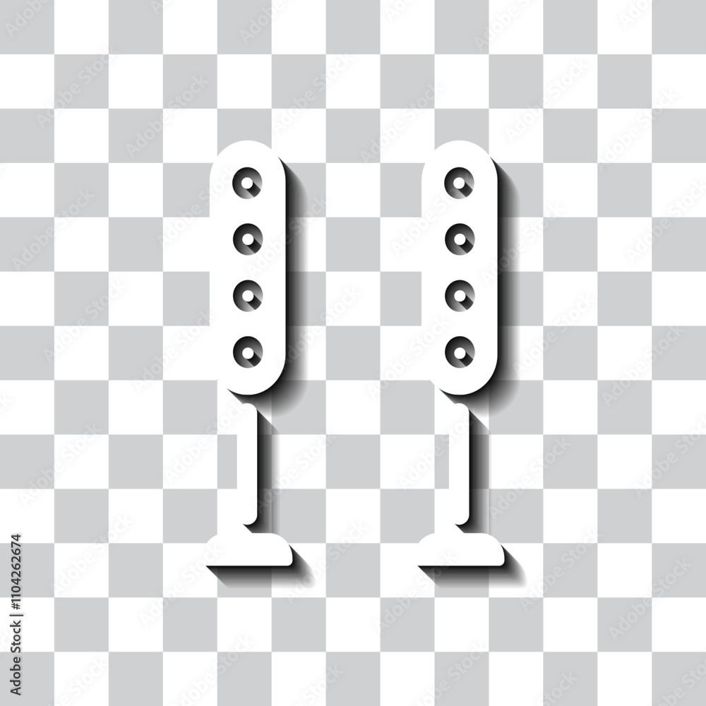 Poster loudspeakers simple icon vector. flat design. white with shadow on transparent grid