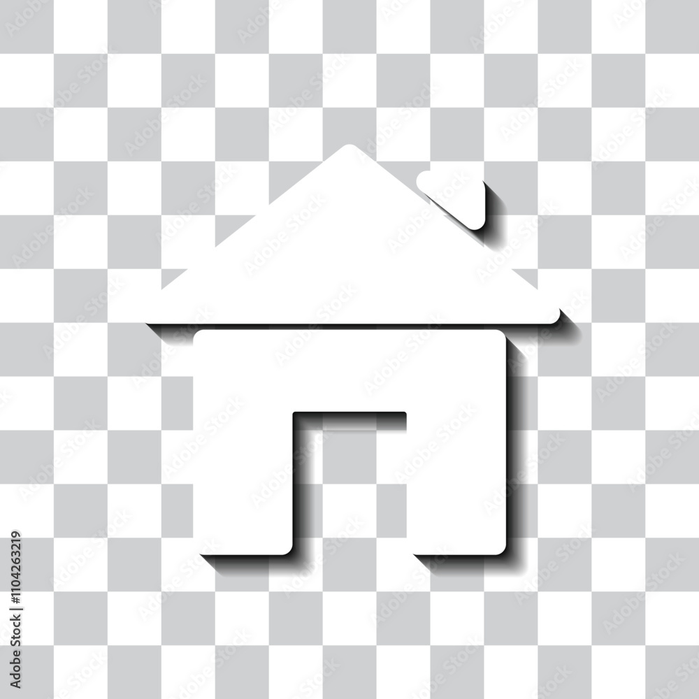 Poster house simple icon vector. flat design. white with shadow on transparent grid