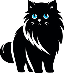 The angry Persian cat silhouettes and icons, highlight their graceful design and unique aesthetic.