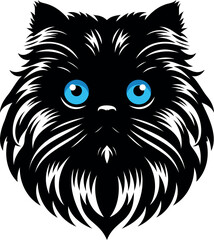 The Persian cat face silhouette and logo icon on white background.