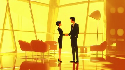 Professional Business Meeting in a Modern Creative Office Space