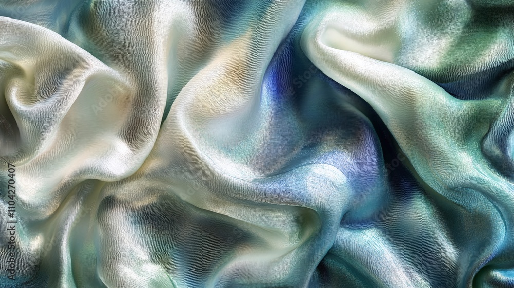 Aufkleber macro photography of silk fiber arrangements creating interference patterns with iridescent color sh
