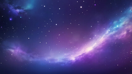 Fototapeta premium Explore of cosmic wonder with this dreamy purple and blue colors galaxy-inspired space nebula abstract background, Featuring twinkling stars and bokeh lights.