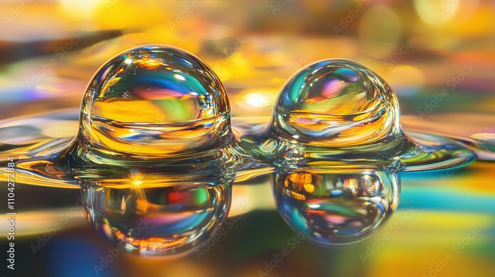 Aufkleber oil and water interactions photographed through polarized light creating psychedelic color patterns 