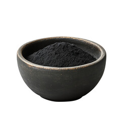 Bowl filled with black powder substance. PNG