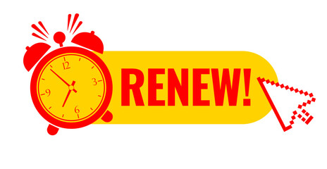 Renew now vector web button