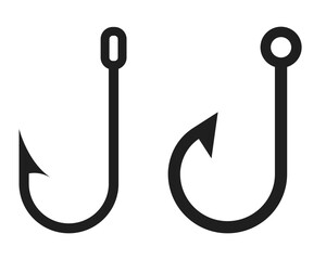 Thin line hook vector icon