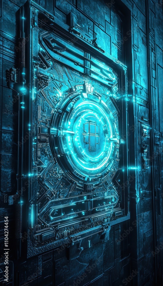 Aufkleber secure digital vault with intricate designs symbolizing gdpr compliance and data protection