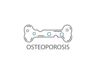Osteoporosis, bone, disease icon. Vector illustration.