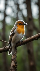 Bird sticker on a branch.