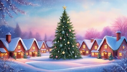 Christmas tree Christmas gift box red with gold ribbon. With a background as an old wall