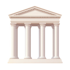 Elegant classical building with iconic columns. PNG