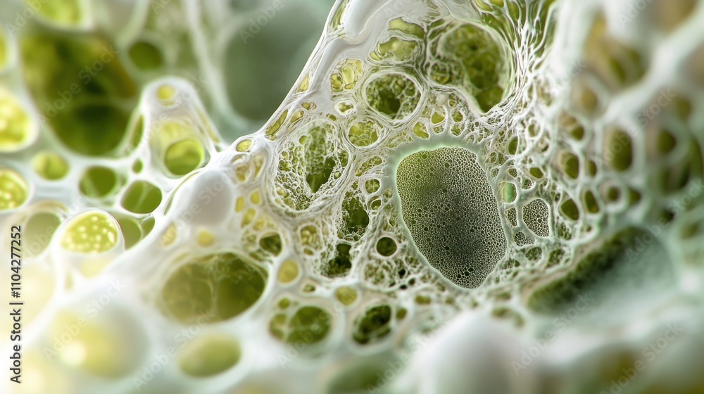 Poster abstract cellular structure: microscopic view of organic cellular network
