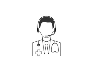 Consultation, help, online, medical icon. Vector illustration.
