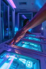 High-Tech Solarium Control Panel with Modern Design for Spa Interiors and Technology Settings