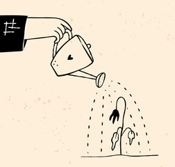 Mental health support, therapy concept. Hand drawn doodle vector illustration