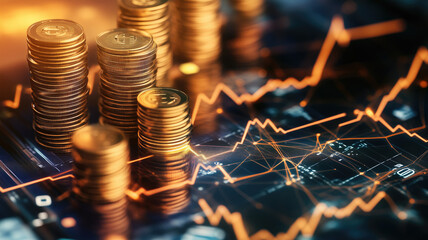Energy prices rising concepts: Rising energy costs, renewable sources and finance. Photo generative AI.