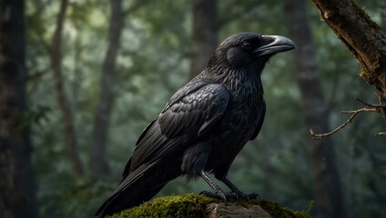 Black raven design for creative concepts.