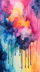 Fototapeta premium Art bright artistic watercolor background texture abstract color soft pink pastel paint illustration creative pattern colorful gradient stain wallpaper