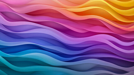 Vibrant multicolored abstract art with flowing wave patterns in rainbow spectrum